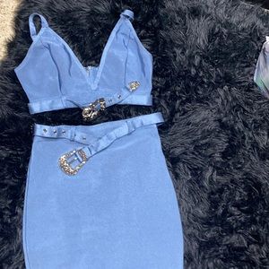 Blue Bondage Two Piece Set